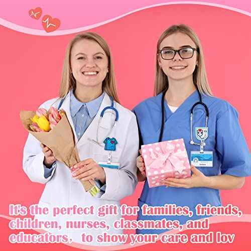 Cindeer 60 Pcs Felt Nurse Badge Reel Retractable Badge Holders Cute Felt Themed Holders with Alligator Clip Holiday Gifts for Doctor Nurse Hospital Teacher Student