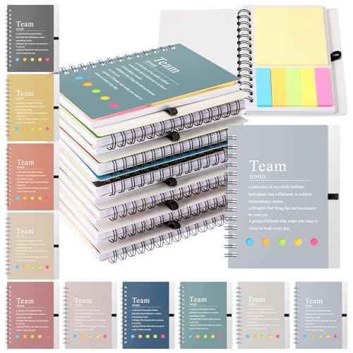 24 Pcs Team Appreciation Gifts Bulk for Employee Inspirational Spiral Notebooks with Sticky Notes Inspirational Team Notepads for Teacher Nurse Coworker Staff Volunteer Gifts (Macron Color)