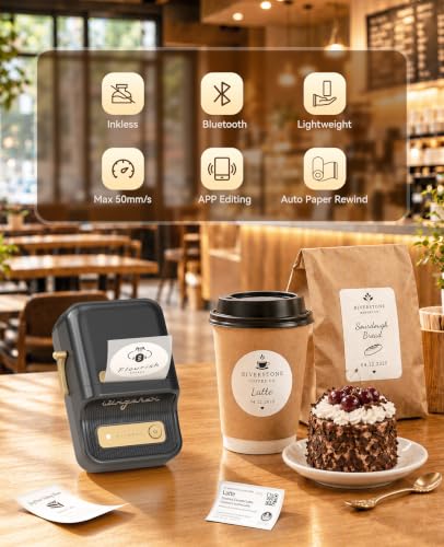 NIIMBOT B21 Label Maker Black - Portable Inkless 2-Inch Thermal Printer
