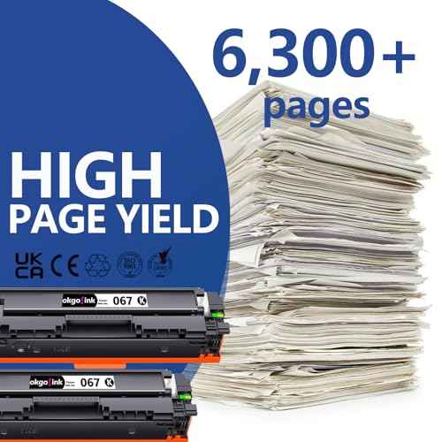 067 067H Black Toner Cartridge Set 2 Pack CRG-067 Compatible Replacement for Canon 067 canon067 Toner Works with Color ImageClass MF656Cdw LBP632Cdw MF654Cdw MF653Cdw LBP633Cdw MF650C LBP630C Printer