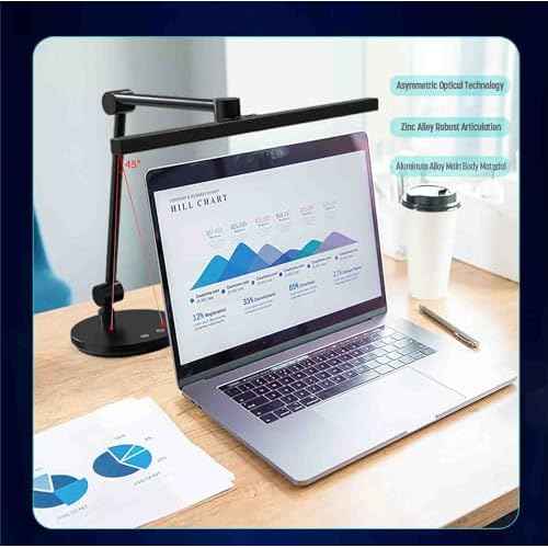 ArchDesk 18.9¡¯ Desk Lamp: Dim, Warm~Cool White Adjustable, Anti-Glare, Sensor, 10W LED, Eye Protection, Foldable, Perfect for Painting, Design, Work, Study, Reading & Office (Black)