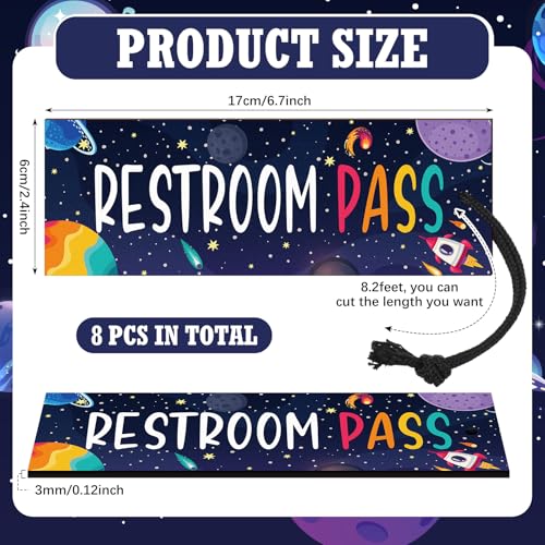 Tellegloww Space Themed Magnetic Hall Passes Set - Starry Sky Design, 8 pcs