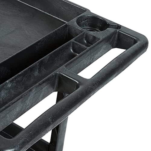 Rubbermaid Commercial Products 2-Shelf Utility/Service Cart, Medium, Black, Lipped Shelves, Ergonomic Handle, 500 lbs. Capacity, for Warehouse/Garage/Cleaning/Manufacturing
