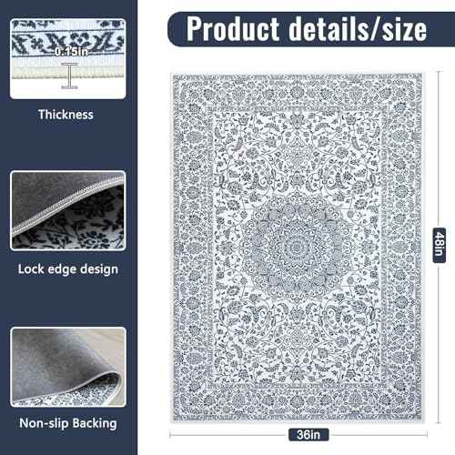 Office Chairs Mat for Hardwood Floor,36"x48" Desk Chair Mats with Lock Edge Design,No Curling Floors Protectors for Chairs with Anti-Slip Backing,Machine Washable Floor Mat for Office Chair