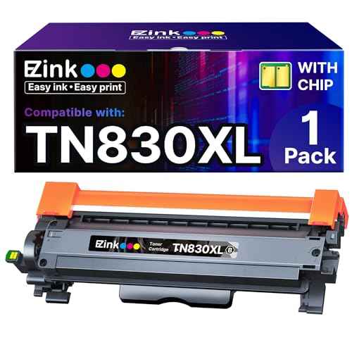 E-Z Ink Compatible TN830 Toner Cartridge Replacement for Brother TN830 TN830XL TN 830 Toner Cartridges to use with HL-L2460DW DCP-L2640DW HL-L2400D HL-L2480DW HL-L2405W MFC-L2820DW Printer (1 Black)