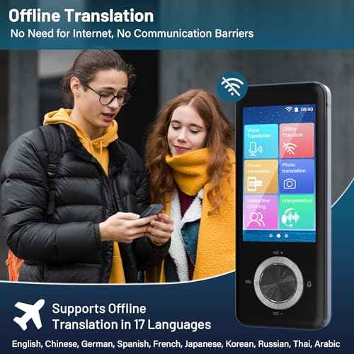 Language Translator Device, Real Time Translation Device with 137 Languages, 3" HD Screen Real Time Translator Device, Support Taking Pictures, Recording, Online, Offline, Suitable for Travel,Business