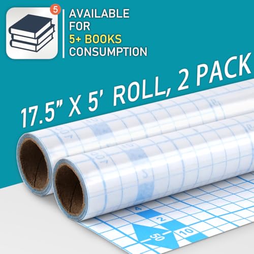 Chell 2 Pack Clear Contact Paper Self Adhesive Book Cover 17.5in x 5ft — Protects & Waterproofs Books