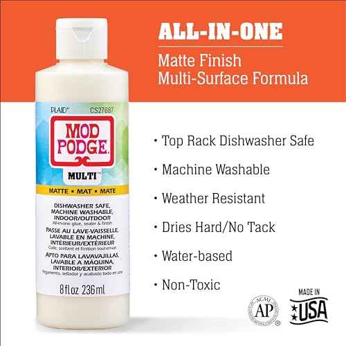 Mod Podge Matte Multi-Surface All-in-One Glue, Sealer, and Finish, Perfect for Indoor and Outdoor Arts and Crafts Projects, CS27687