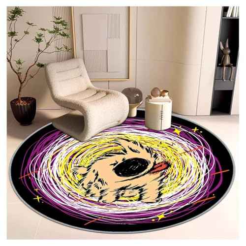 Office Short Pile Chair Mat, Non-Slip Noise-Reducing Desk and Chair Rug, 47 Inch Round Mat, Office¡¢Study Decorative Rug for Wood Floors, Laminate and Ceramic Tiles(Puppy)