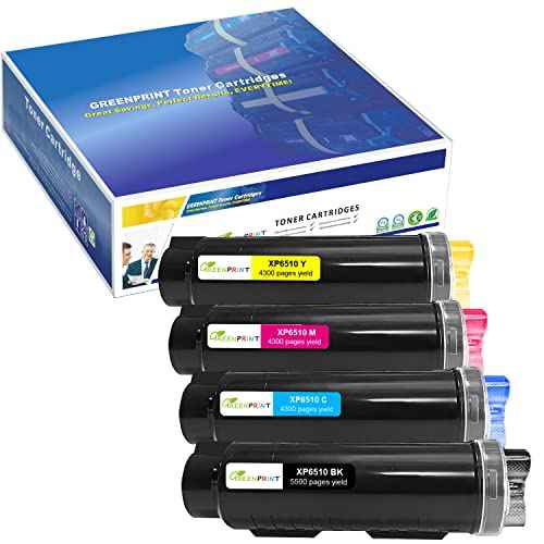 4 Packs 6510 6515 Compatible Toner Cartridges[ Extra High Yield ] 5500 Pages BK, 4300 Pages CMY for Xerox Phaser Printers 6510dni 6510dnm 6510n 6510dn WorkCentre 6515dni 6515dnm 6515 6515n 6515dn