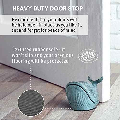 Cast Iron Decorative Door Stop - Bookend - Beach and Nautical D?cor - Heavy Door Stopper, Beach Decoration for Home - Recycled Cast Iron Heirloom Piece