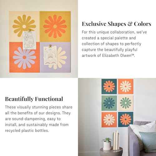 Felt Right Mini Daisy Checker Dusk | Classroom Decor | Acoustic Wall Panels | Home Decor | Felt Wall Panels | Felt Tiles for Accent Walls | Decorative Bulletin Board