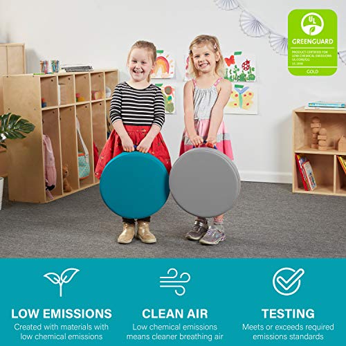 Contemporary Round Classroom Floor Cushions - 15 Inch Portable Seating