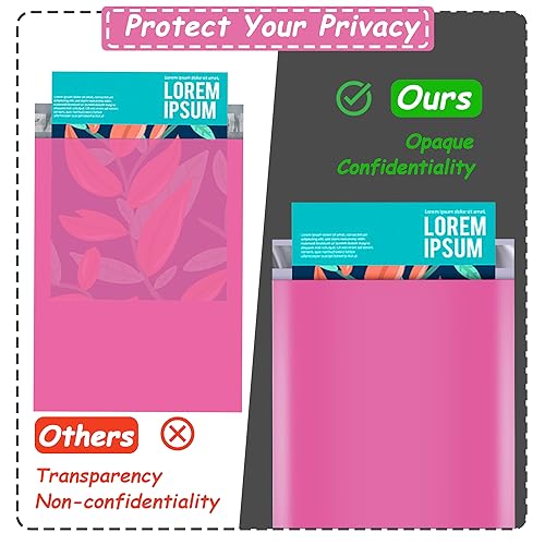 JinRuiKJ Poly Mailers 10x13 Inch 100 Pcs, Strong Adhesive Shipping Bags for Clothing, Durable Thick Mailing Envelopes with Self Seal, Packaging Bags for Small Business - Pink