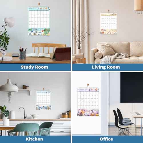 2026 Wall Calendar - 11.4" x 14.5", 12 Months from Jan. 2026 - Dec. 2026, 2026 Wall Calendar with Pockets for Home & Office, Vertical Calendar with Hanging Loop