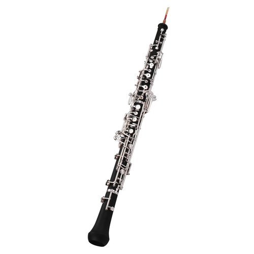 Professional Oboe C Key Semi-Automatic Style Silver-Plated Keys Woodwind Instrument with Oboe Reed Case Carry Bag Cleaning Cloth Mini
