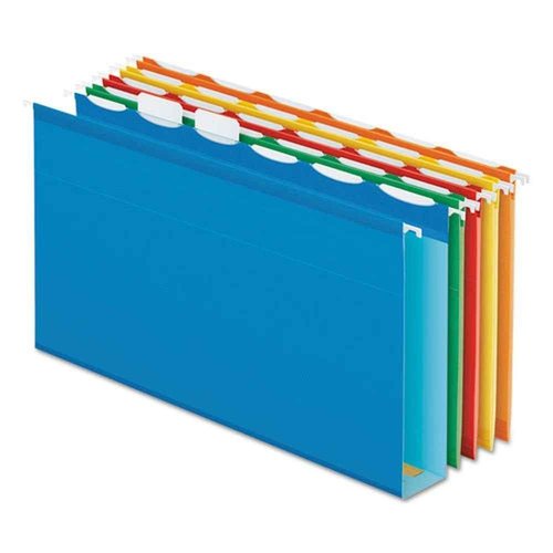 Pendaflex Ready-Tab Extra Capacity Reinforced Hanging File Folders, Legal Size, Assorted Colors, 6 Tab, 20/BX (42702)
