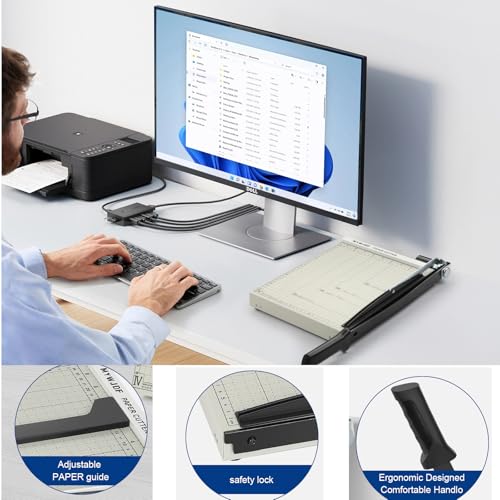 12 Inch Heavy Duty Guillotine Paper Cutter with Magnetic Guide & Safety Lock