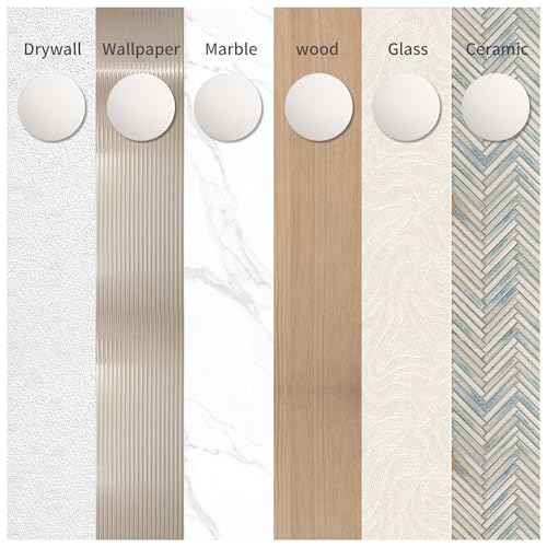 Door Stopper - 1.57" White Door Stoppers for Wall (12 Pack), with Heavy-Duty Adhesive - Wall Protector & Shock-Absorbent Protectors from Door Knobs - Prevents Scratches on Walls & Doors