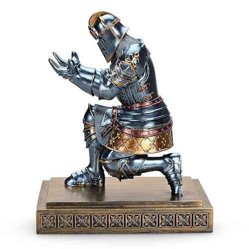 King's Guard Knight Pen Holder Pen Stand Desk Organizers and Accessories Resin Pencil Holder as Gift for Office and Home (Blue)