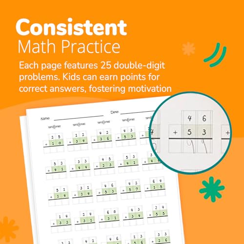 Channie's Double Digit Math Workbook for 1st-3rd Grade - Daily Repetition Practice