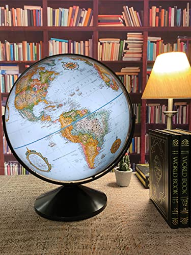 Replogle Blue 16-inch Desktop Globe with Raised Relief & Gyromatic Assembly