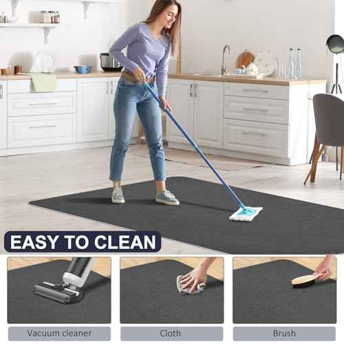 Office Chair Mat for Hardwood Floor - Anti-Slip Floor Protector, Desk Chair Mat, Low-Pile Rug, Gaming Rolling Chair Mat£¬Multi-Purpose Floor Protector for Office Chair (Dark Grey, 36X55 in)