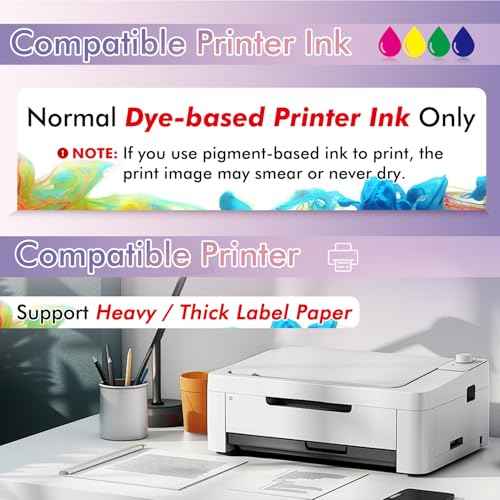 Koala Printable Vinyl Sticker Paper for Inkjet Printers - 100 Sheets Glossy White Water-Resistant Adhesive Label Paper - 8.5x11 Inch, Tear-Resistant, Removable