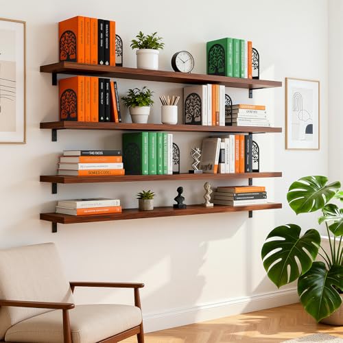 HappyHapi Metal Book Ends - Decorative L-Shaped Shelving Support, 7 Pairs