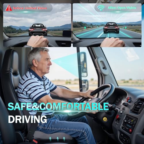 Truck Seat Cushion for Truck Driver Office Chair Cushion Semi Truck Driver Seat Cushion Memory Foam Car Seat Cushion with Lumbar Support Relieve Back Pain Sciatica Pain for Long Drives(Light Grey)