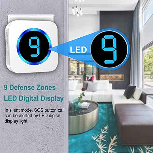Wireless Caregiver Pager Call Button Nurse Call System 900Ft with LED Number Display for Elderly/Patient/Disabled at Home/Hospital/Clinic doorbell(3 SOS Waterproof Call Button & 1 Receiver)¡¦