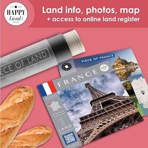 happylandgifts¢ç Real Piece France | Romantic Gift for Family, Girlfried, Boyfriend, Lovers | Personalized Land Owner's Certificate |French Gifts | Romantic Gifts | Paris | Valentines Present