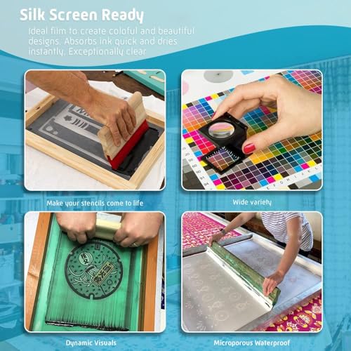 Cisinks 11 x 17 Inch A3 Waterproof Inkjet Transparency Film for Silk Screen Printing 100 Sheets - 100micron Quick Drying Positives Universal 4 Mil
