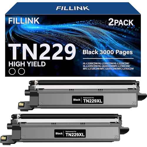 TN229XL Toner Cartridges Replacement for Brother TN229XL TN229XLBK TN-229XL Work for MFC-L3780CDW HL-L3280CDW MFC-L3720CDW HL-L3220CDW HL-L3295CDW HL-L8245CDW HL-L3300CDW Printer High Yield - 2Black