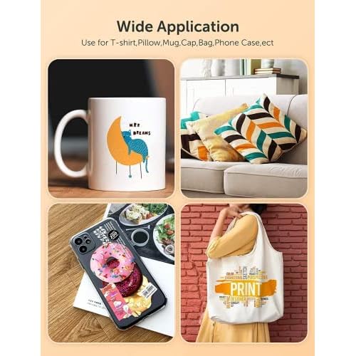 Hiipoo 580ML Sublimation Ink Refilled Bottlescompatible for ET2400 ET2720 ET2760 ET2750 ET4800 ET-2800 ET-2803 ET-2850 Inkjet Printers Heat Press Transfer on Mugs T-Shirts