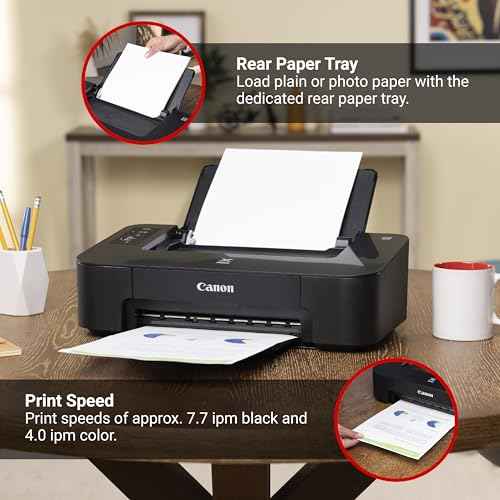 Canon TS202 Inkjet Photo Printer, Black (USB Required, not Included)