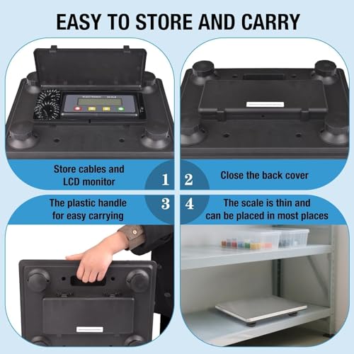 Large Shipping Scale 440lb Capacity with Stainless Platform & LCD Display