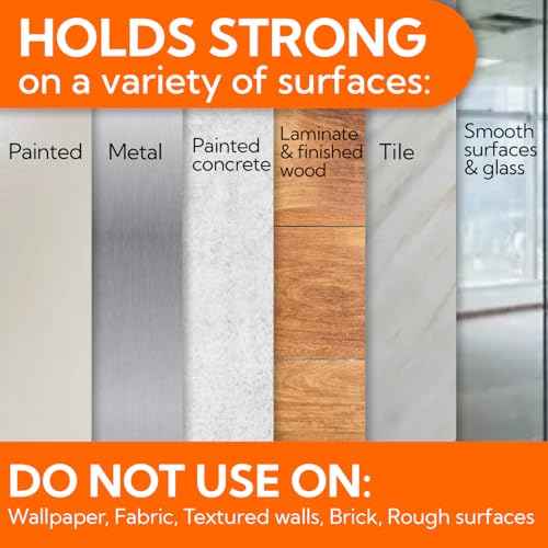 hookay Upgrade Large Refill Adhesive Strips for Indoor Wall Hooks, Damage-Free Hanging, No Tools Removable Adhesive Strips for Large Decor, Living Spaces & Bathroom, 20 White Strips