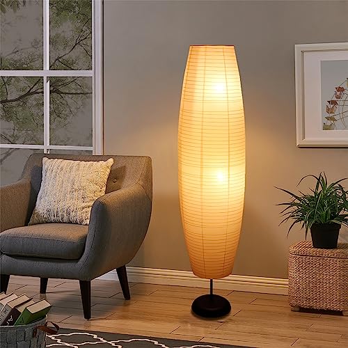 XENOID Paper Floor Lamp - Rice Paper Lantern Floor lamp Modern Large Floor Lamp for Bedroom,Living Room