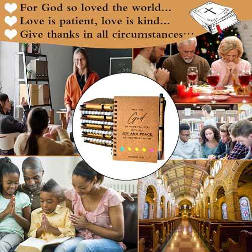 30 Sets Christian Notebooks Bulk Prayer Journals Inspirational Christian Gifts Bible Notebook with Bible Verse Pens for Women Men Church Members Bible Study Groups & Church Families