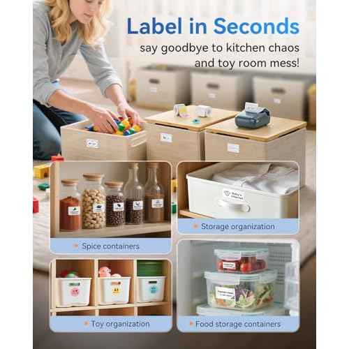 NIIMBOT B1 Label Maker Machine with Tape, Thermal Label Printer Easy to Use for Office, Home, Business, 2 Inch Label Maker with 2'' x1.18'' Labels-230pcs/Roll