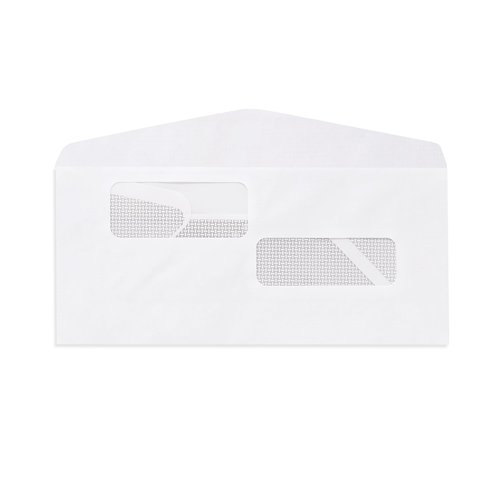 Blue Summit #10 Double Window Security Envelopes for ADP Payroll Checks, ADP Payroll Envelopes, Gummed Seal, 500 Count