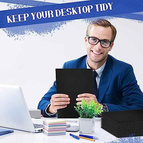 Patelai 50 Pack Plastic Folders with Pocket Bulk 2 Pocket Heavy Duty Letter Size Folders Business Card Holder for School Office File(Black Color)