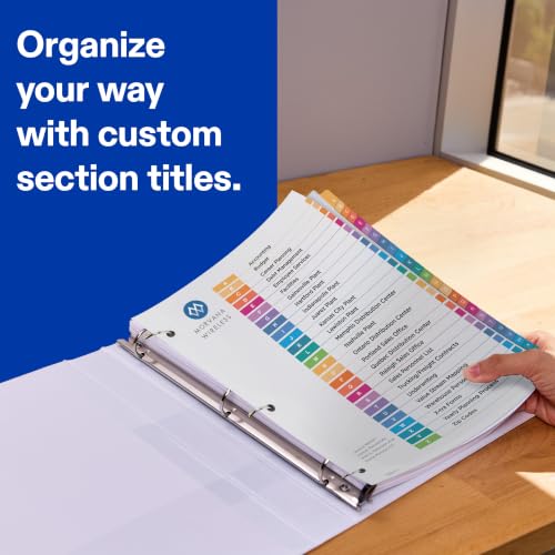 Avery A-Z Multicolor Table of Contents Dividers 26-Tab Set - 0.281H x 11L x 11W