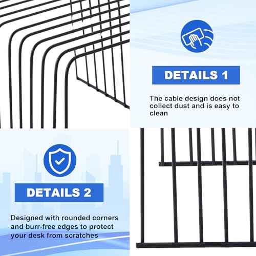 6 Pcs Desktop Organizer Wire Desk File Organizer Vertical Metal Stand up File Stand for Office Home, 11 Sections, Black