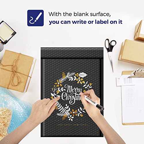 Fuxury Bubble Mailers 10.5x16 Inch 40 Pack Self Seal Padded Envelopes Waterproof Mailing Envelopes Bubble Padded Cushioning Padded Mailers Bubble Bags for Packaging Small Business Large #5 Black