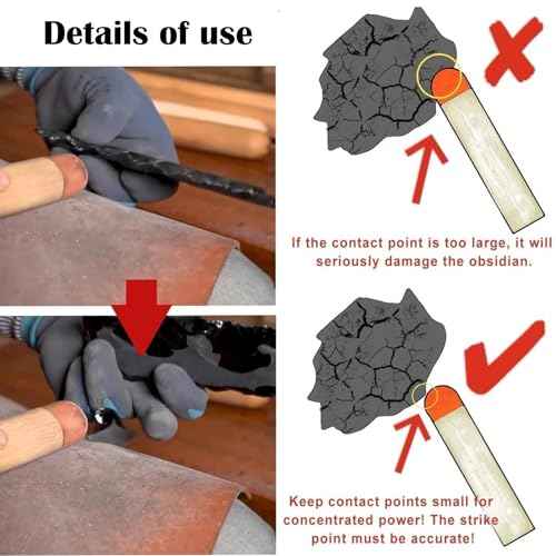 Flint Knapping Tools Kit Obsidian Crafting Tool, Dragon Crystal Stone Age Toolkit, Flint Napping Tools for Both Pros and Beginners, Including 1 Pressure Flaker,3 Copper Boppers,1 Tool Bag