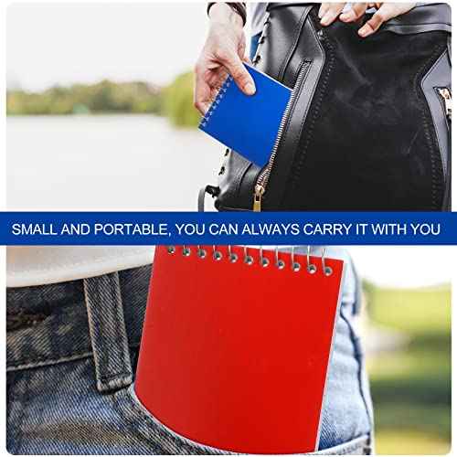 Leelosp 50 Pcs Small Pocket Notebooks 3 x 5 Inch Mini Memo Spiral Notepads Top Bound College Ruled Lined Note Pads for Back School Office Journaling Noting, 75 Sheets/Pad (Neon)