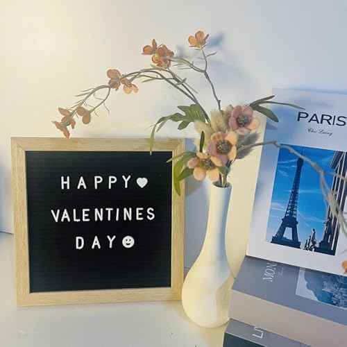 10 x 10 inch Felt Board Felt Letter Board Sign, Message Board Word Board Letter Boards Sign Bulletin Board Letters, Pregnancy Announcements Baby Announcement Sign (Black)