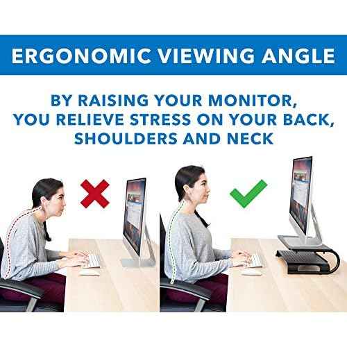 Mount-It! 2 Tier Desk Organizer Riser | Computer Monitor Stand with Keyboard Storage Shelf for Desktops, Laptops, Printers, Home Office Space Saver (2 Shelves)